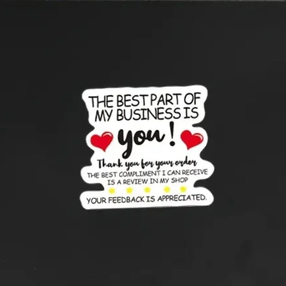 500 Heart Design Thank You Business Stickers